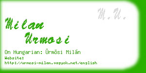 milan urmosi business card